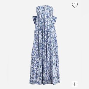 NWOT JCrew Collection Strapless Bow Back Maxi Dress in Meadow Print